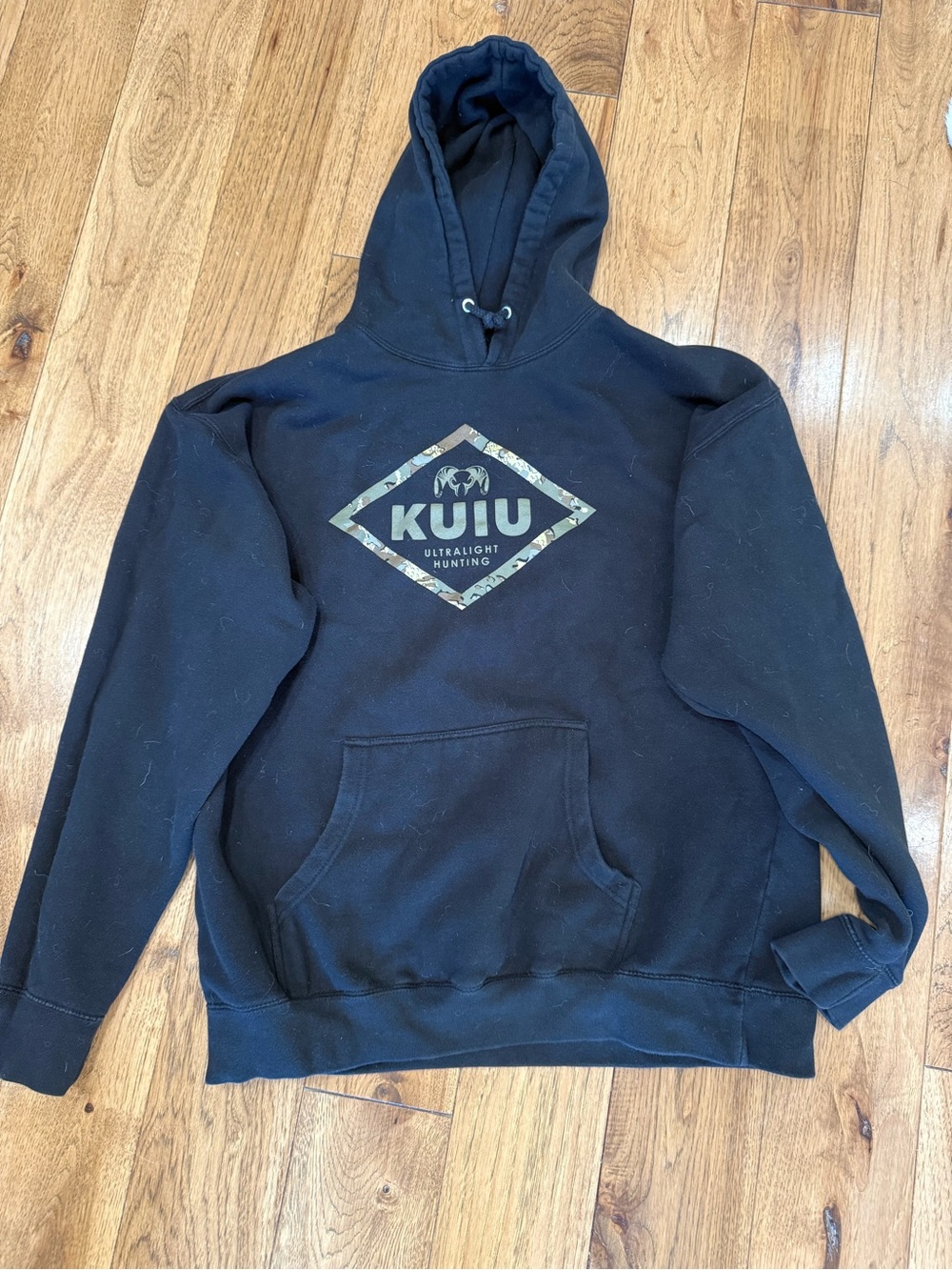 KUIU Black Hoodie with Camouflage Logo